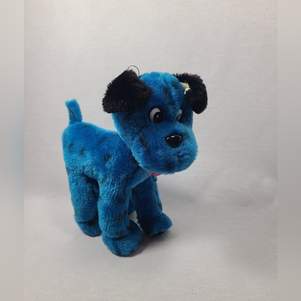 Vintage Liberty Toy 1990s blue dog plush